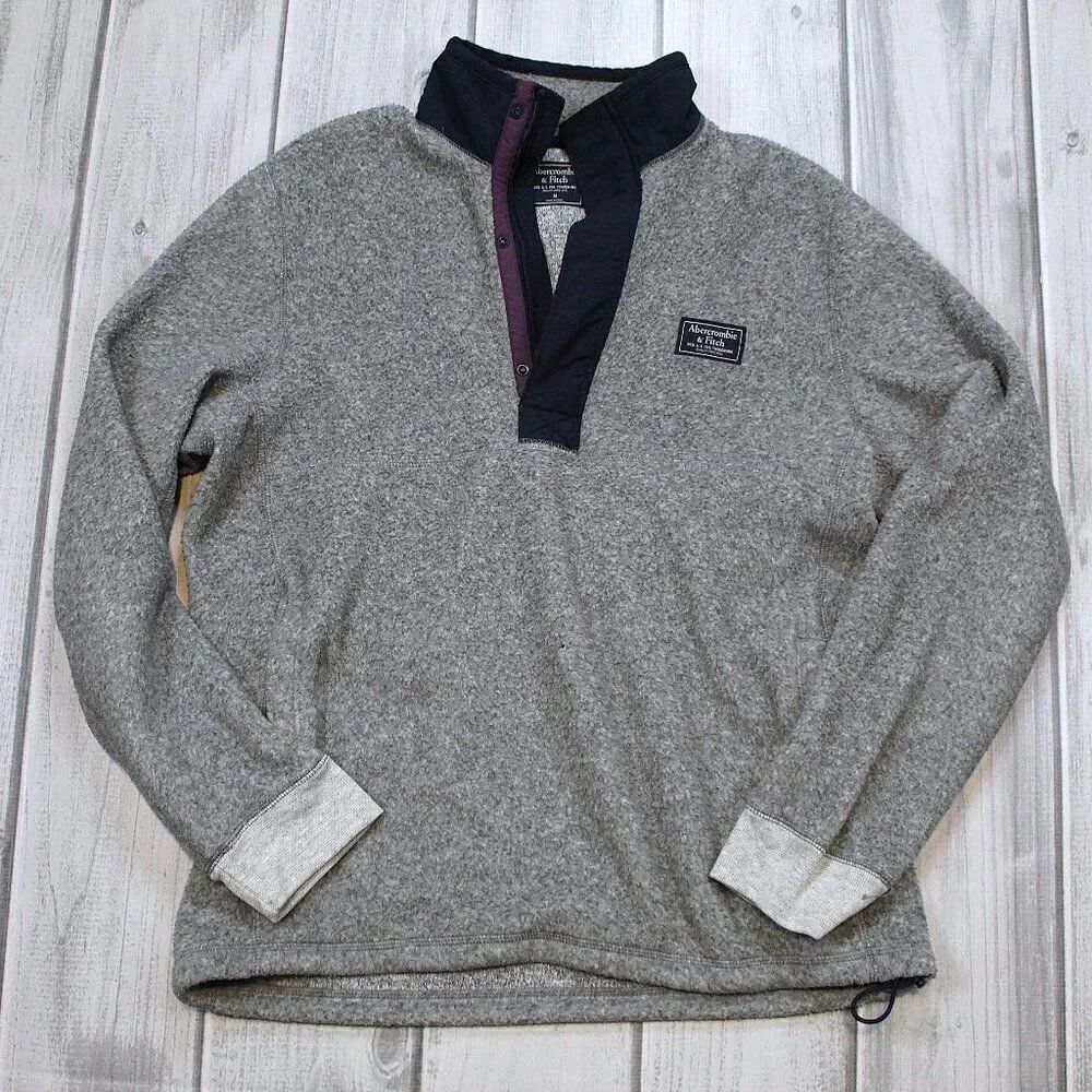 Abercrombie & Fitch Quarter Zip Fleece Pullover - Men's